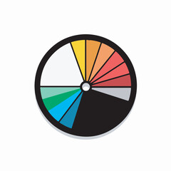 Obraz premium Multicolored wheel chart representing data segmentation and analysis.