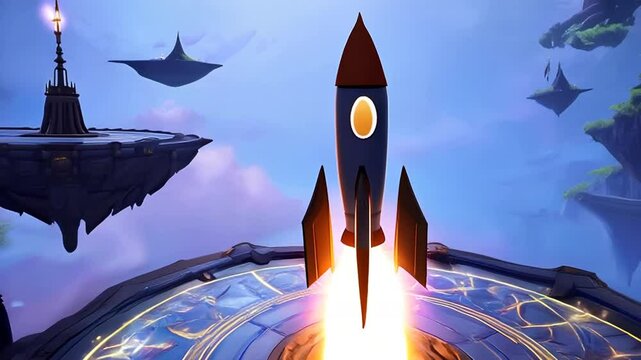A unique fantasy rocket launch