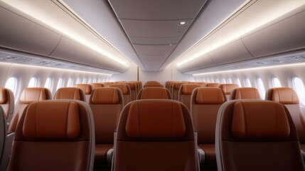 Fototapeta premium Quiet stillness, empty seats awaiting occupants in a deserted setting empty