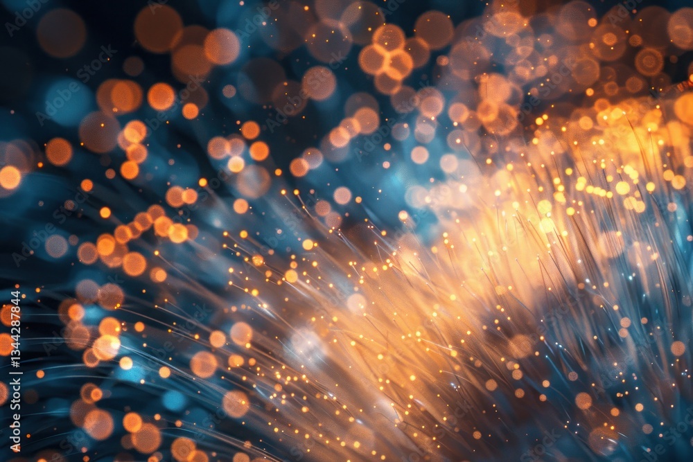 Poster vibrant strands of light form a mesmerizing, techy display with soft, diffused illumination