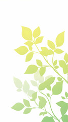Green leaves, spring branch, nature design, white background, website
