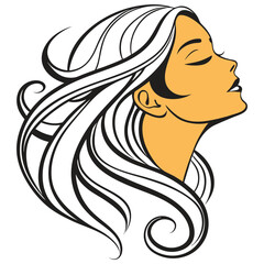 Girl Face line art, face illustration, vector girl, 