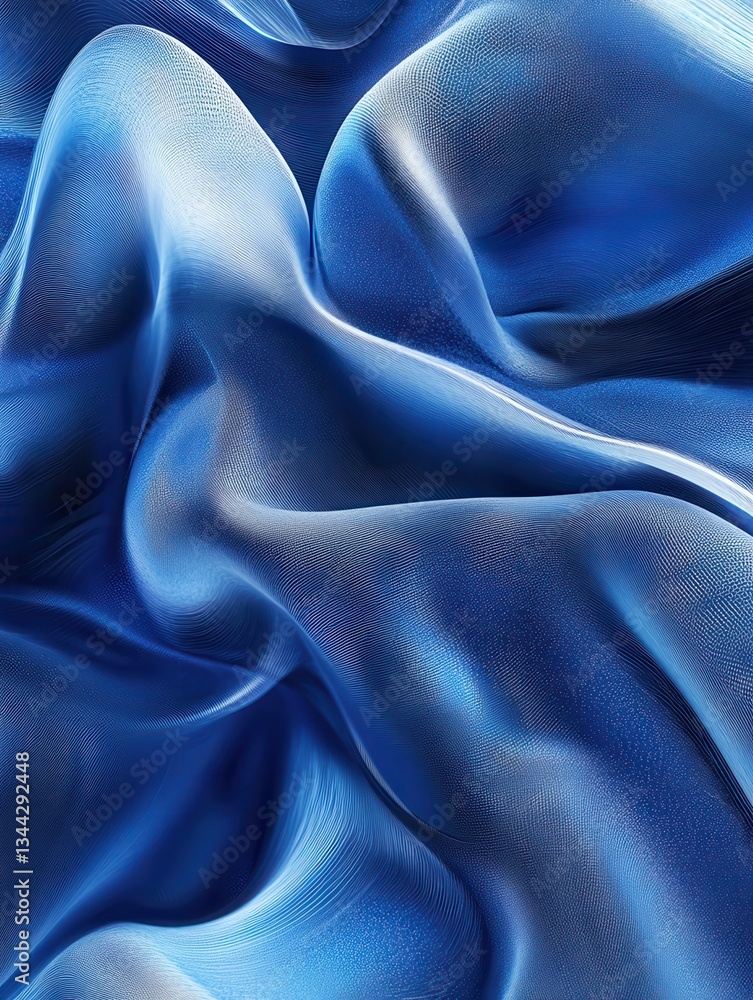 Poster abstract blue wavy lines flow gracefully, creating a dynamic and serene background.