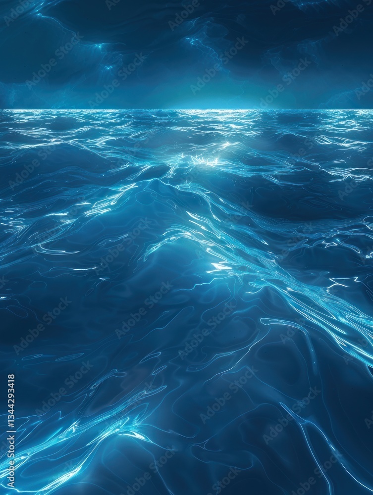 Poster dynamic reflections create an enchanting atmosphere with flowing curves and organic shapes on the oc