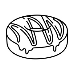 doughnut outline illustration. donut line illustration