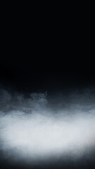 Abstract smoke texture over black. Fog in the darkness.