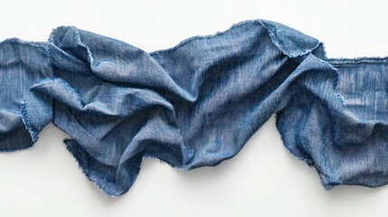 A rugged chambray fabric swatch isolated on a white background.