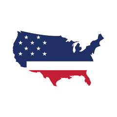 map usa with patriotic colors vector illustration