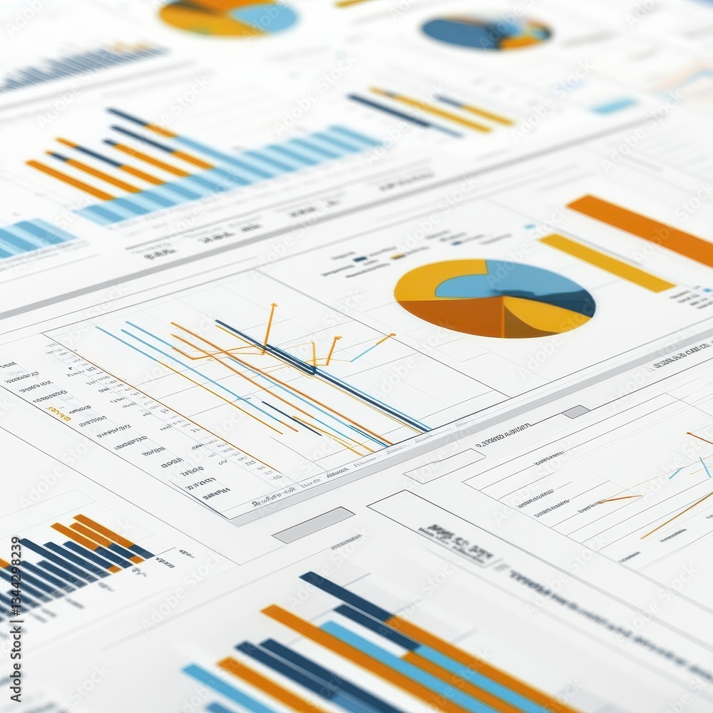 Poster detailed sales performance chart displaying profit data analysis with clear, visual diagrams, perfec