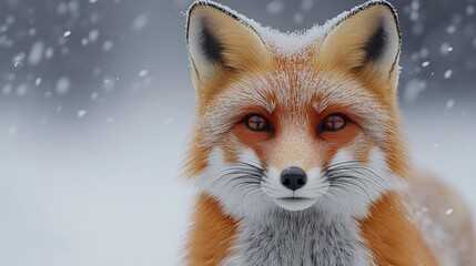 Obraz premium Stunning Red Fox in Winter Wonderland