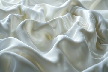 Fototapeta premium Elegant white silk drapes effortlessly, showcasing soft folds and a smooth texture under gentle lighting