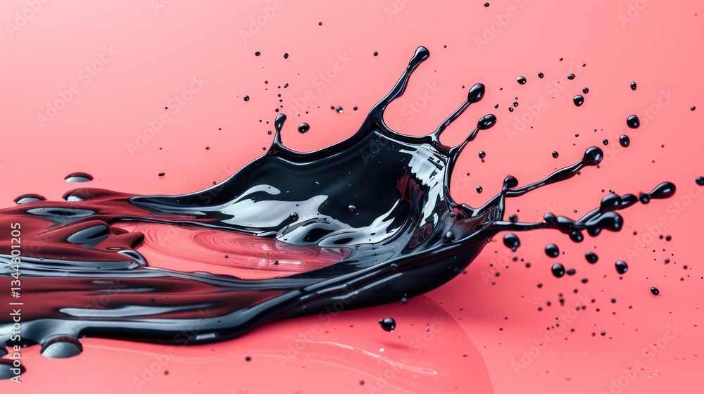 Aufkleber bold ink splashes with sharp edges contrast against a soft background, revealing a spontaneous and t