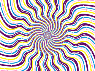 Vintage retro banner background. Colorful grunge wave wallpaper. Vector illustration. Twist party backround pattern.