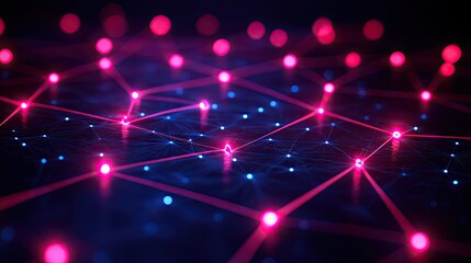 Futuristic network connections in dark space