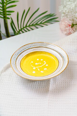 Western thick soup on a fresh background