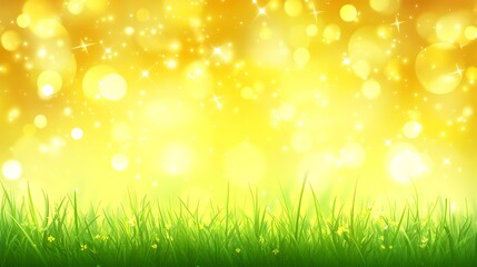 Obraz premium Summer Grass Bokeh Festive Background for Greeting Card