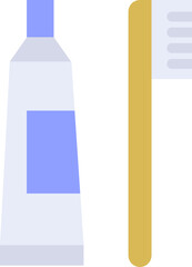 Toothbrush and Toothpaste Flat Icon