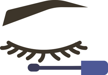Featuring Eye and Mascara Flat Icon