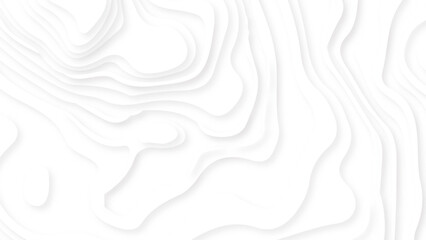 White paper cut decoration textured with wavy layers 3d topography relief background. Background with lines Modern white carve wave line abstract luxury 3d papercut background.