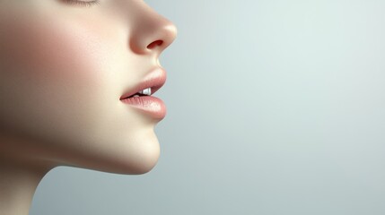 Woman's Profile, Soft Light, Studio, Beauty