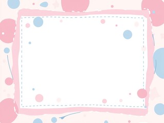 Pastel Pink and Blue Abstract Frame: A Delicate, Childlike Design