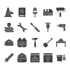 Obraz premium Construction Tool Icon Set