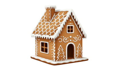 Isolated Detailed Gingerbread House