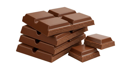 Isolated Milk Chocolate Bar Pieces
