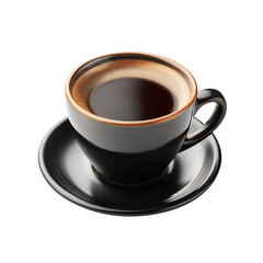 black coffee cup isolated on white background