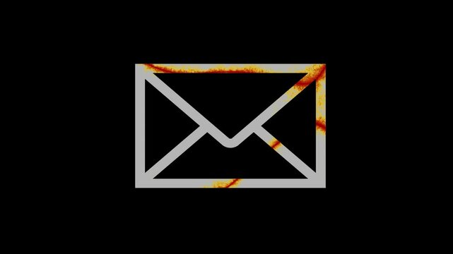 White color Gmail or envelope icon new animation.