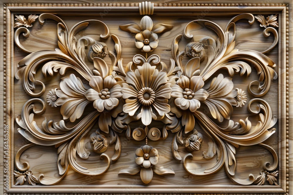 Poster elegant lattice carvings of floral patterns shine under soft lighting, creating a stunning visual di