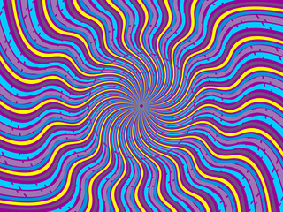 Vintage retro banner background. Colorful grunge wave wallpaper. Vector illustration. Twist party backround pattern.