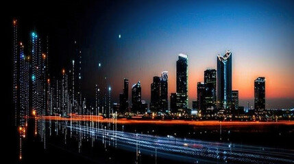 Cityscape at twilight