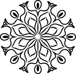 Fototapeta premium Mandala Stencil Vector Design, Intricate Mandala Stencil Art, Circular Mandala Stencil Vector, Decorative Mandala Template Design, Floral Mandala Stencil Vector, Traditional Mandala Vector Art, Abstra