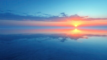 Fototapeta premium Serene Sunrise Reflection on Calm Water