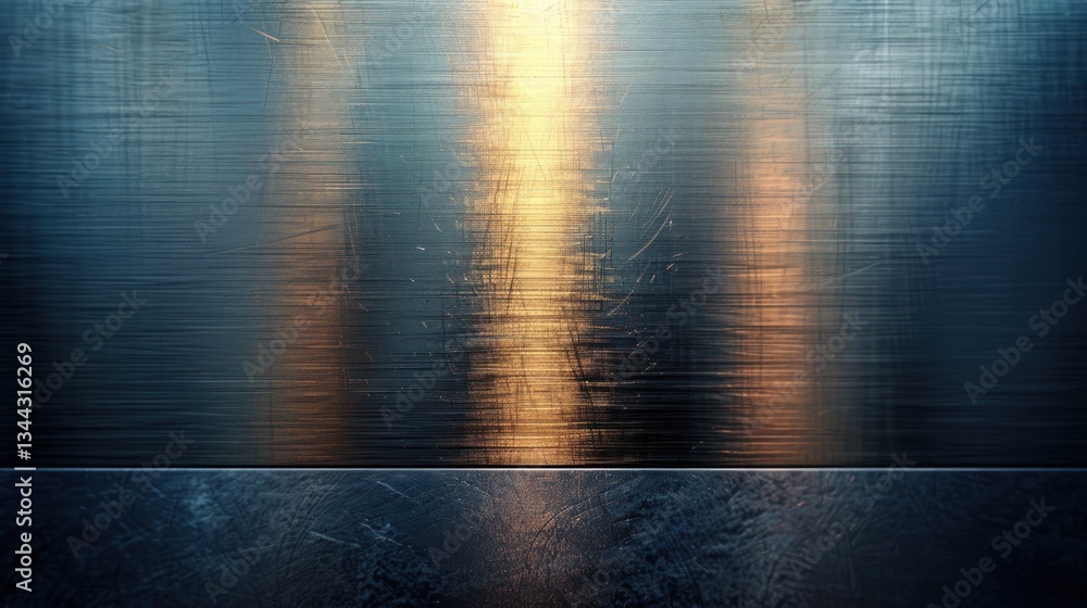 Aufkleber brushed steel surface features subtle tonal variations illuminated by soft ambient lighting, adding 