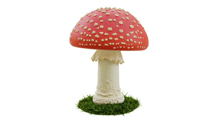 Obraz premium Isolated Amanita Muscaria Mushroom on Grass