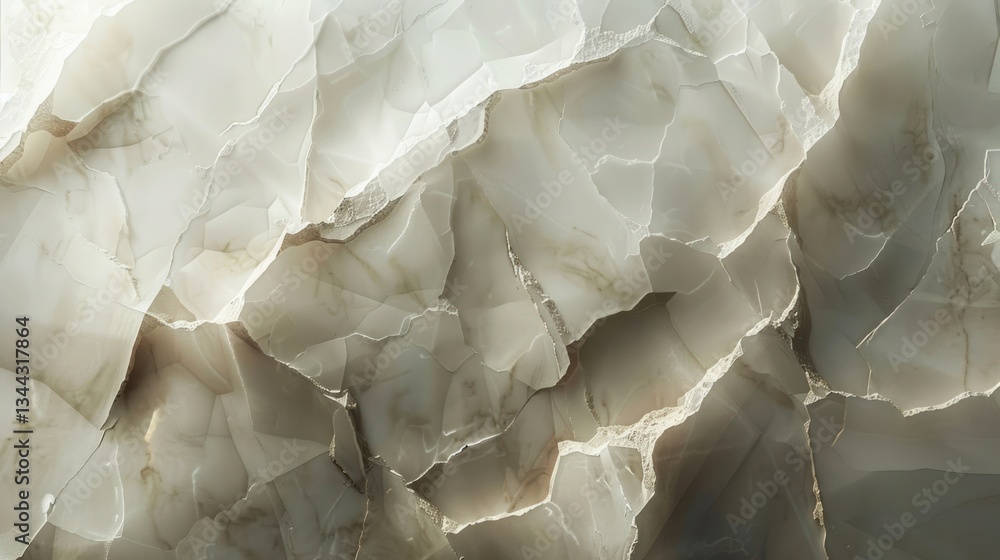 Poster the surface features intricate geometric cracks, creating a natural yet structured ambiance with sof