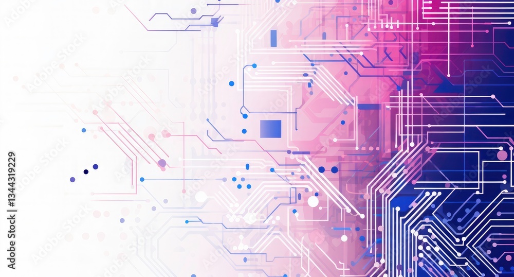 Poster abstract circuit board design with gradient colors
