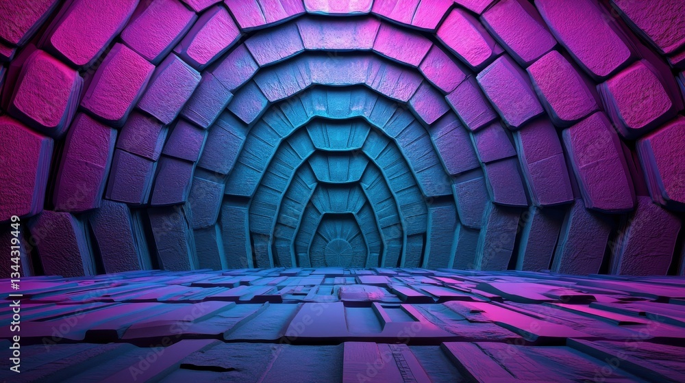 Poster a tech abstract background is formed by arranging turquoise and purple 3d blocks, as shown in this 3