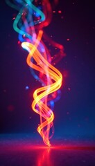 Obraz premium Dynamic light painting creates colorful patterns in a minimalist space , design, art, visual