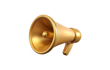 3D render golden megaphone png