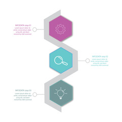Modern infographic template. Creative circle element design with marketing icons. Business concept with 3 options