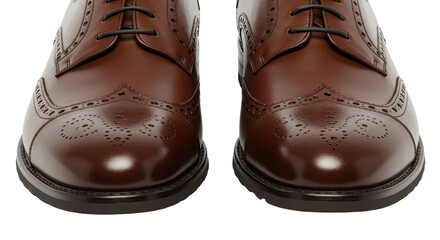 Isolated Leather Brown Brogue Shoes