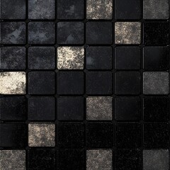 Matte Black and Glitter Black Checkerboard Pattern