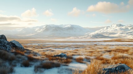 Stunning Arctic tundra featuring frozen landscapes and endless snow-covered plains high resolution wallpaper