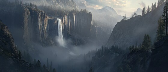 A breathtaking sunrise over Yosemite National Park, where the iconic El Capitan and Half Dome stand