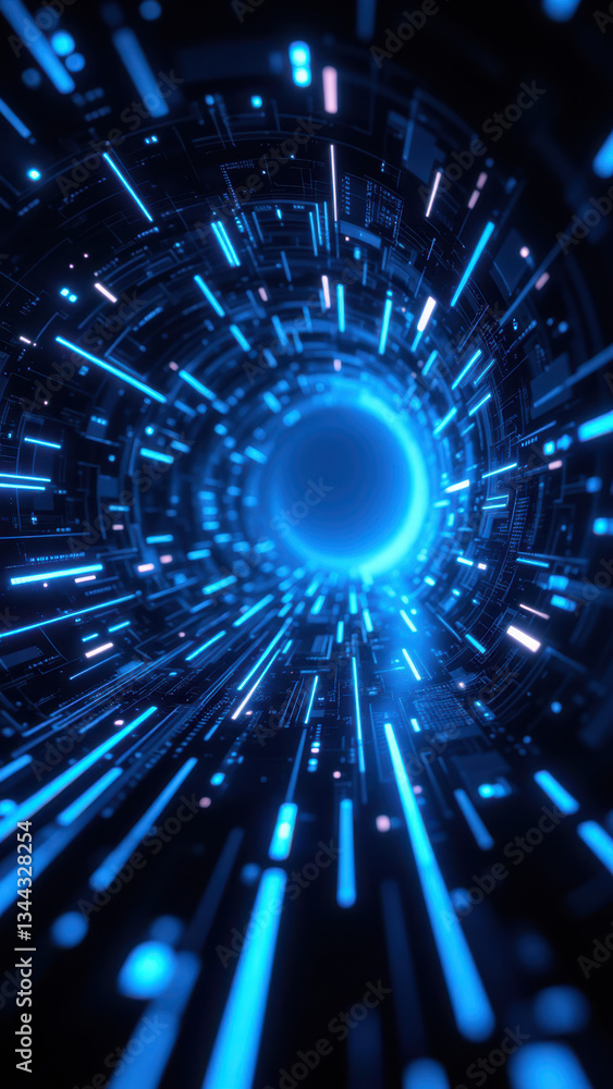 Poster futuristic digital abstract with cyber security elements.