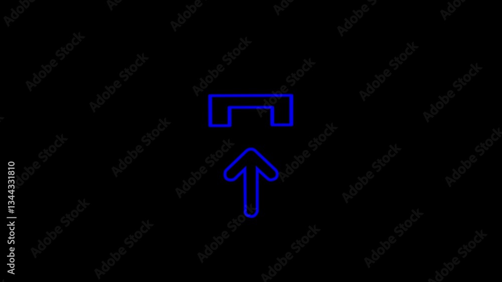 Poster animated sketch line upload icon