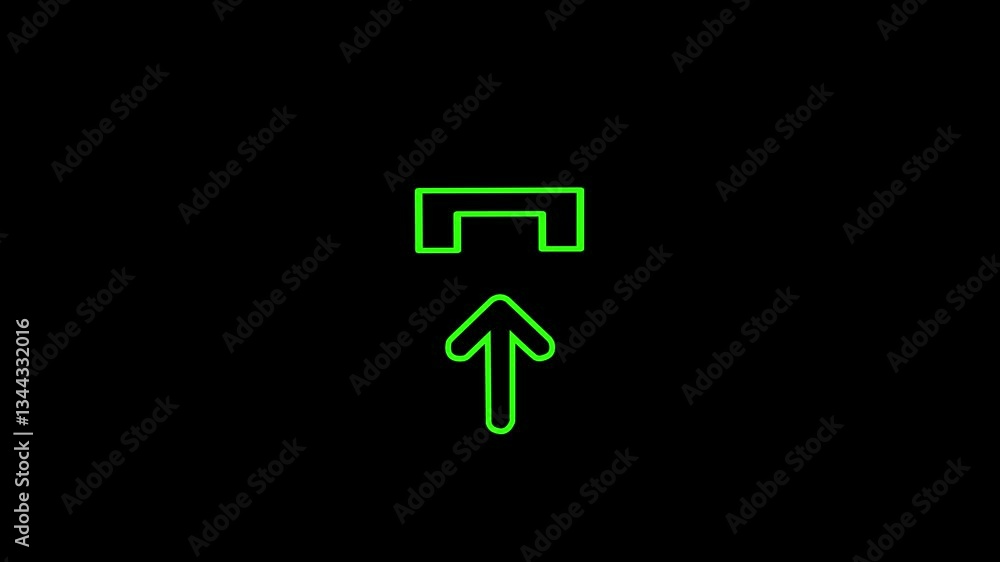 Poster animated sketch line upload icon